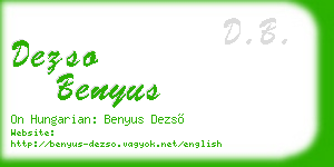 dezso benyus business card